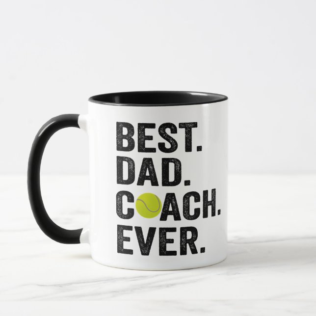 Best Pappa Coach Fars dag tennis Sport Gift Mugg (Vänster)