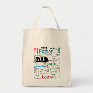 Best Pappa Colorful Ord Cloud Tote Bag Tygkasse