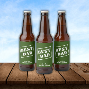 "BEST PAPPA" från barn Ölflaska Etikett
