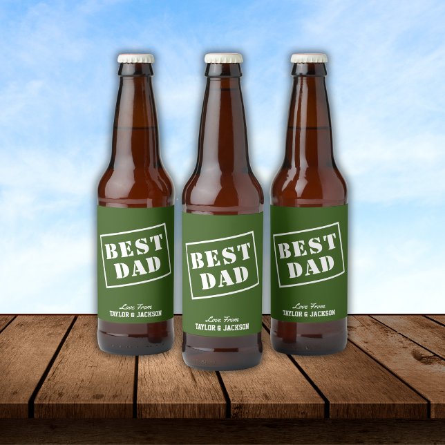 "BEST PAPPA" från barn Ölflaska Etikett (Skapare uppladdad)