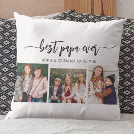 Best Pappa Grandpa Grandchildren Photo Collage Kudde
