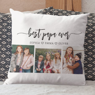 Best Pappa Grandpa Grandchildren Photo Collage Kudde