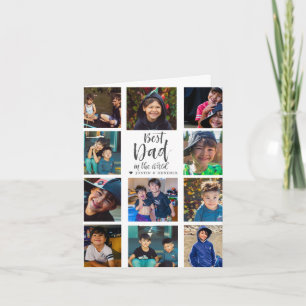 Best Pappa Hand Lettered Fars dag Photo Collage Kort