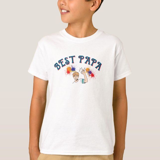 Best Pappa" Kids' T-Shirt - Cute Boy Design (Framsida)