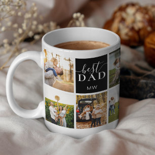 Best Pappa Monogram Photo Collage Kaffemugg