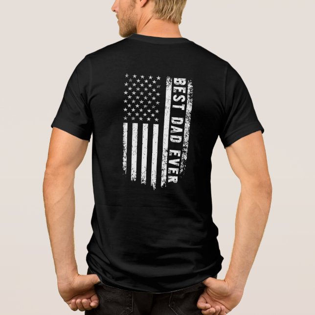 Best Pappa någonsin - American Flagga T-Shirt (Baksida)