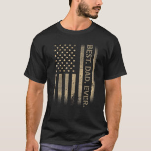 Best Pappa någonsin American USA Grunge Flagga Far T Shirt