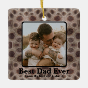 Best Pappa någonsin Petoskey Stone Michigan Underb Julgransprydnad Keramik