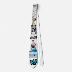 Best Pappa någonsin Photo Collage Customized Neck  Slips