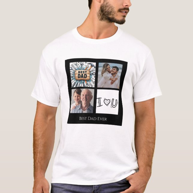 Best Pappa någonsin Photo Collage T-Shirt (Framsida)