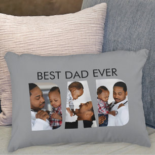 Best Pappa någonsin Photo Grått Prydnadskudde