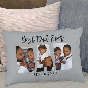 Best Pappa någonsin Photo Grått Prydnadskudde