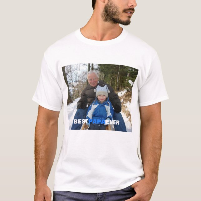 Best PAPPA någonsin Photo T-Shirt (Framsida)