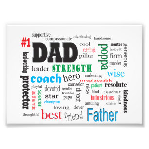 Best Pappa Ord Cloud Fototryck