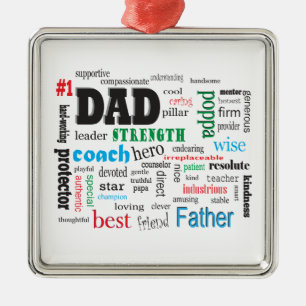 Best Pappa Ord Cloud Julgransprydnad Metall
