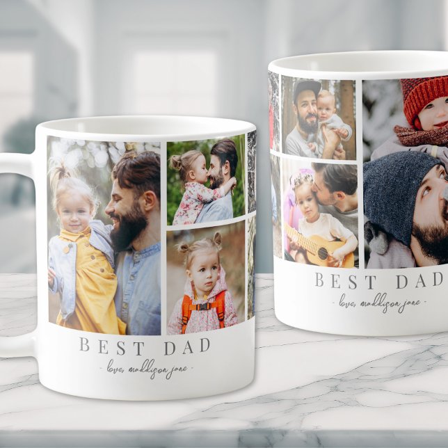 Best Pappa Photo Collage Far Kaffemugg (Best Dad Photo Collage Father Coffee Mug )