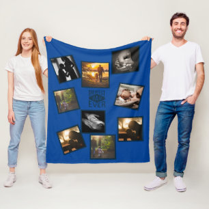 Best PAPPA Photo Collage Funny Fathernature Quote Fleecefilt