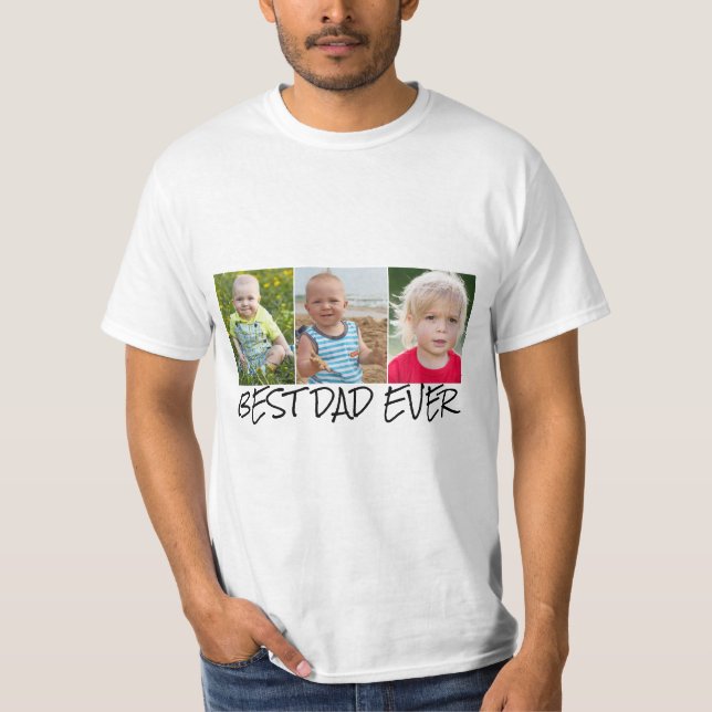 Best Pappa Photo Collage T-Shirt (Framsida)