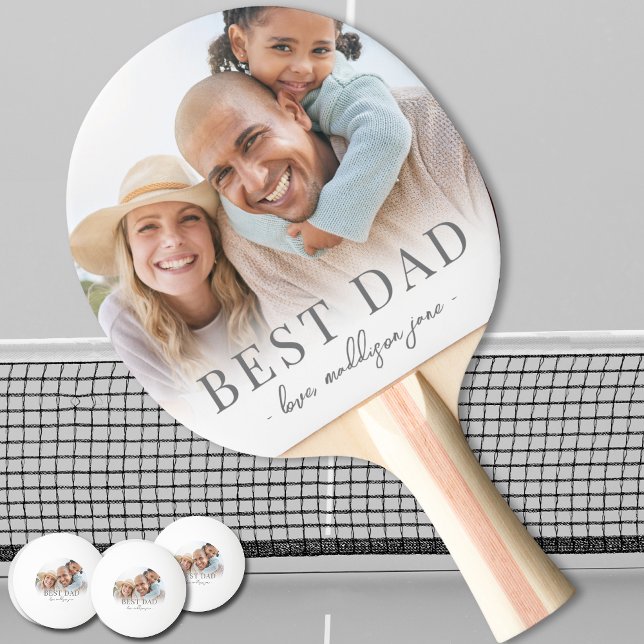Best Pappa Photo Far Pingisracket (Best Dad Photo Father Ping Pong Paddle)