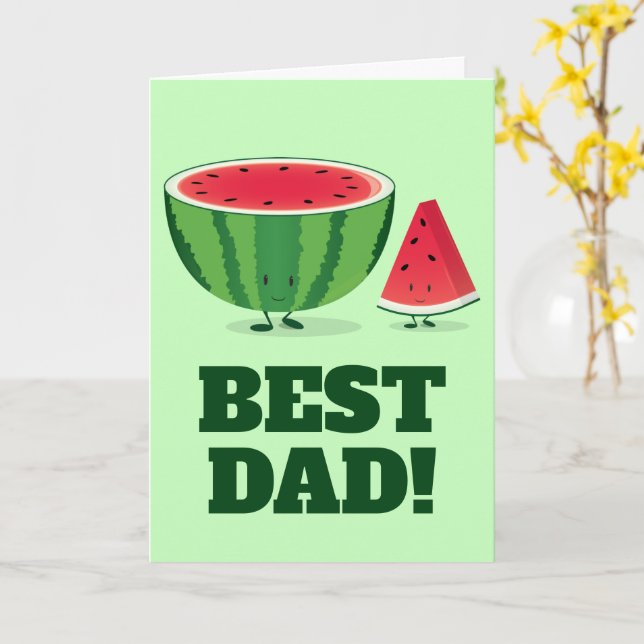 Best Pappa Watermelon Fruit Food Fars dag Kort (Gul blomma)