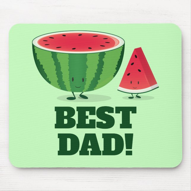Best Pappa Watermelon Fruit Melon Tecknade figurer Musmatta (Framsidan)