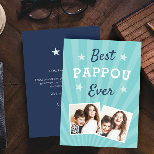 Best Pappou någonsin Flat foto från Fars dag Kort