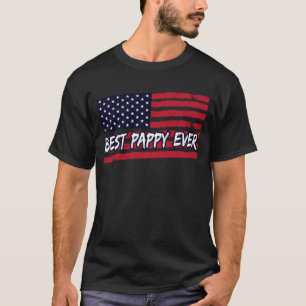 Best Pappy Aldris US Flagga Grandpa Fars dag Gift T Shirt
