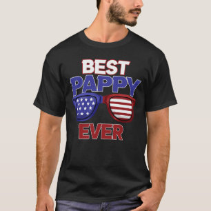 Best Pappy Aldris US Flagga Grandpa Fars dag Gift T Shirt