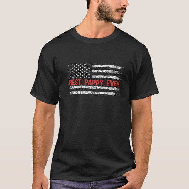 Best Pappy Alltid amerikansk amerikansk Flagga Gif T Shirt (Framsida)