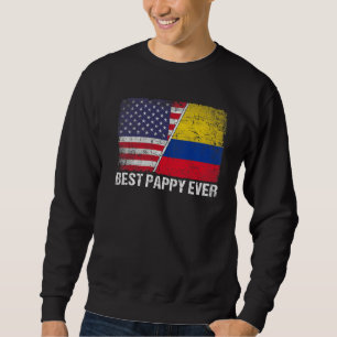 Best Pappy Fars dag Colombia USA Flagga Lång Ärmad Tröja