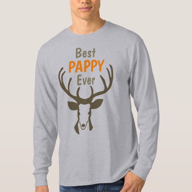 Best Pappy Hjort Manar T-Shirt (Framsida)