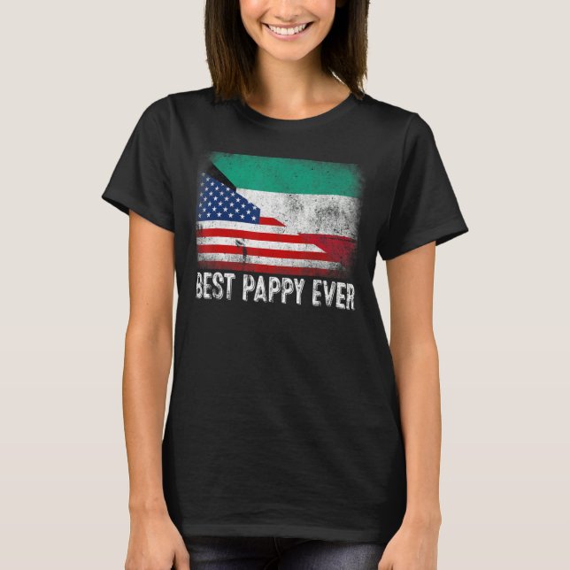 Best Pappy någonsin American Kuwait Flagga Graphic T Shirt (Framsida)