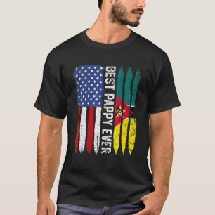 Best Pappy någonsin USA Mozambique Flagga Fars dag T Shirt