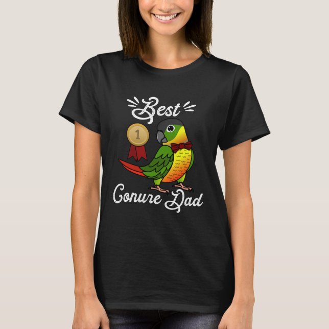 Best Parrot Dad I Yellow sided Green Cheek Conure T Shirt (Framsida)