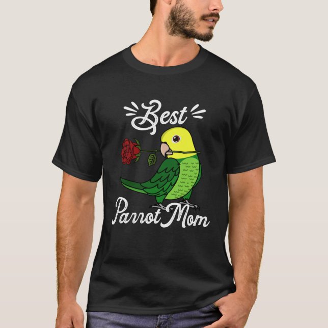 Best Parrot Mom I Double Yellow headed Amazon T Shirt (Framsida)