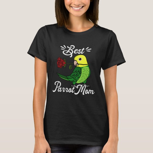 Best Parrot Mom I Double Yellow headed Amazon T Shirt (Framsida)