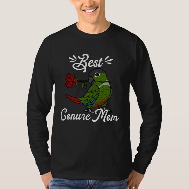 Best Parrot Mom I Green Cheek Conure T Shirt (Framsida)