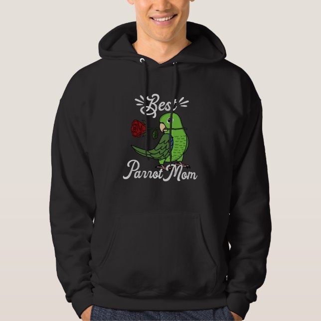 Best Parrot Mom I Green Parrotlet Hoodie (Framsida)