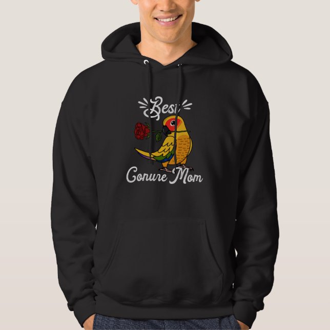 Best Parrot Mom I Sun Conure Hoodie (Framsida)