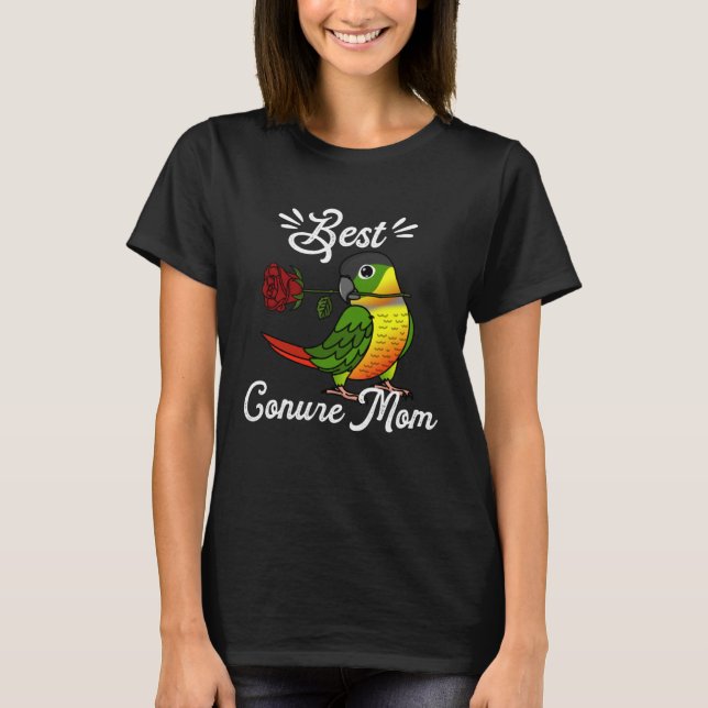 Best Parrot Mom I Yellow sided Green Cheek Conure T Shirt (Framsida)