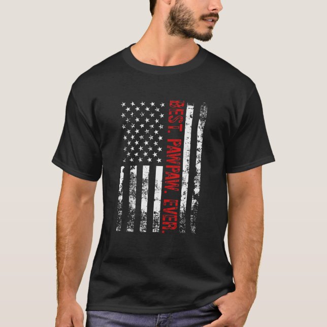 Best Pawpaw All America Flagga Gift För manar Far" T Shirt (Framsida)