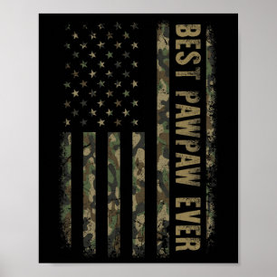 Best Pawpaw nånsin Camouflage American Flagga Papp Poster