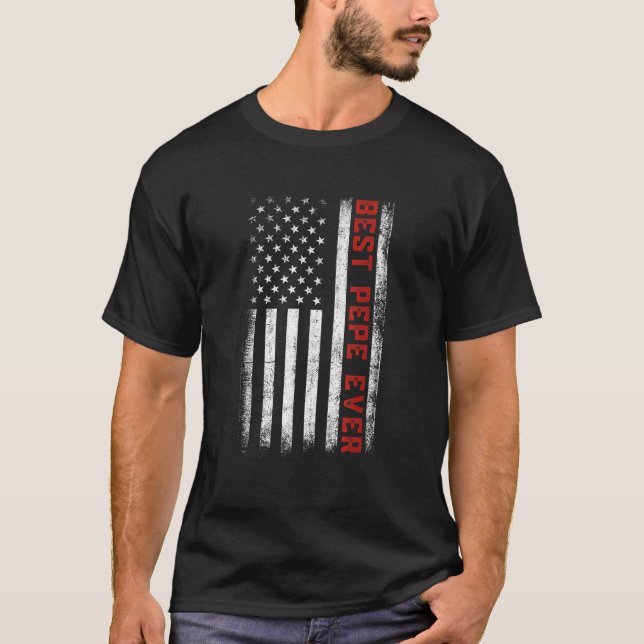 Best Pepe någonsin American Flagga Patriotic Pepe  T Shirt (Framsida)