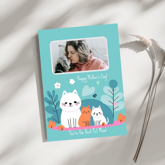 Best Pet Mamma Funny Mor katter Hundar Illustratio Inbjudningar (Best Pet Mom Funny Mother's cats Dogs Illustration Invitation
)