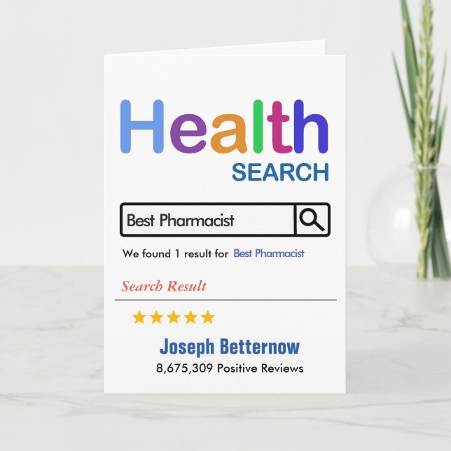 Best Pharmacist Funny Gift Tack Kort (Framsida)
