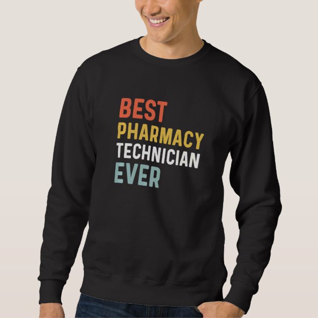 Best Pharmacy Tech Humor Pharmacy Week Apprec Lång Ärmad Tröja (Framsida)