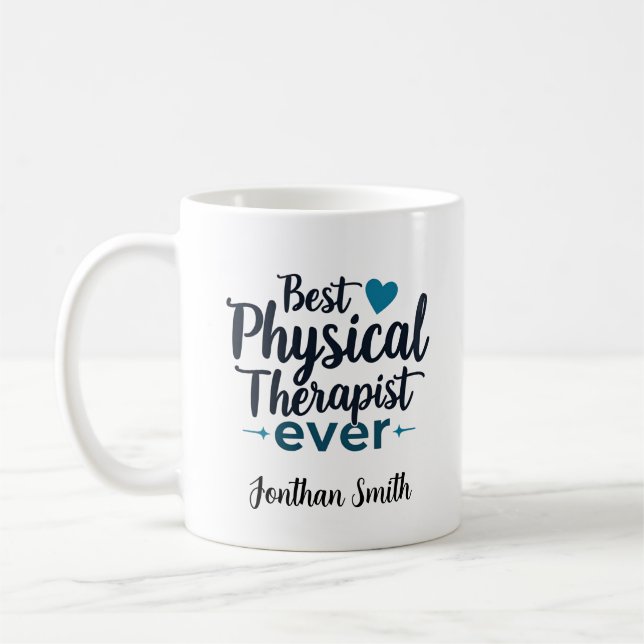 Best Physical Therapist Ever Typography Gift Kaffemugg (Vänster)