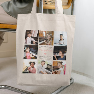 Best Piano Teacher Photo Collage Modern Tygkasse