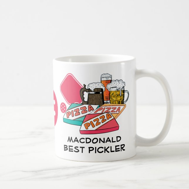BEST PICKLER Beer Pizza PICKLEBALL Kaffemugg (Höger)