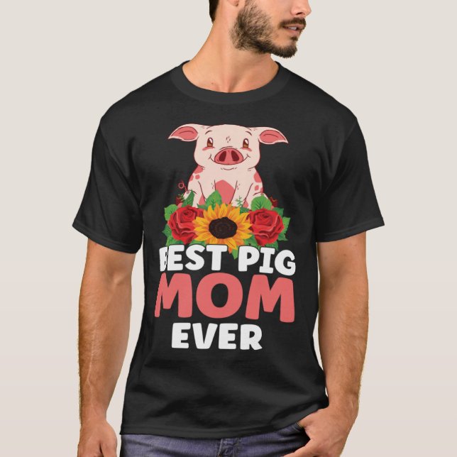 Best Pig Mom Ever Farm Kids Piglet T Shirt (Framsida)